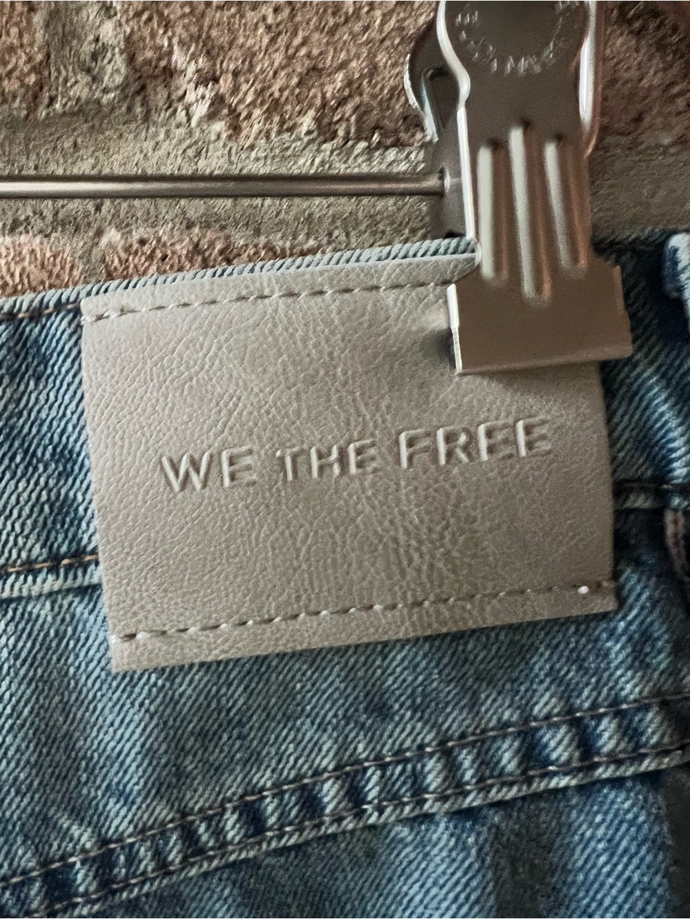 Free People We The Free Logo Seam Wide Leg Jeans Size 28 Raw Hem Denim - Picture 9 of 10